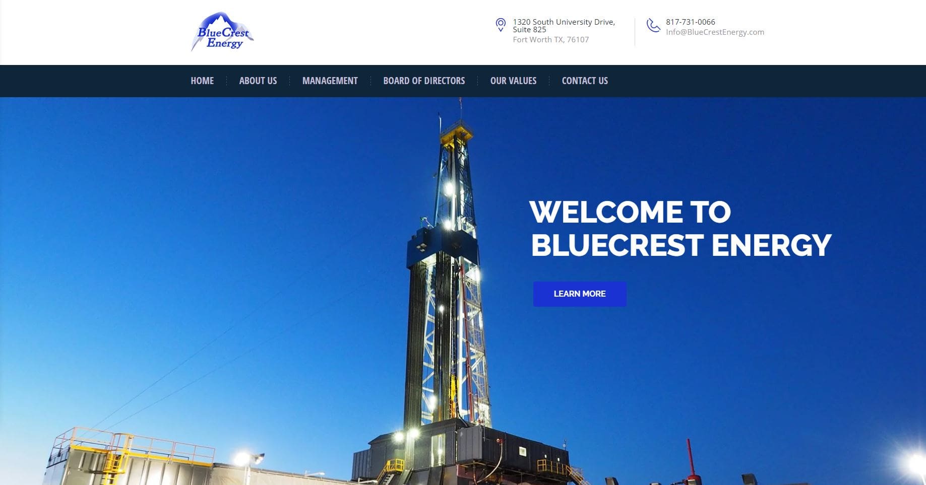 BlueCrest Energy Website Design
