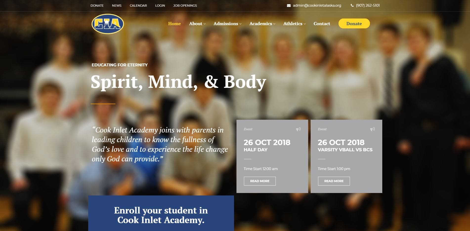 Cook Inlet Academy Website Design