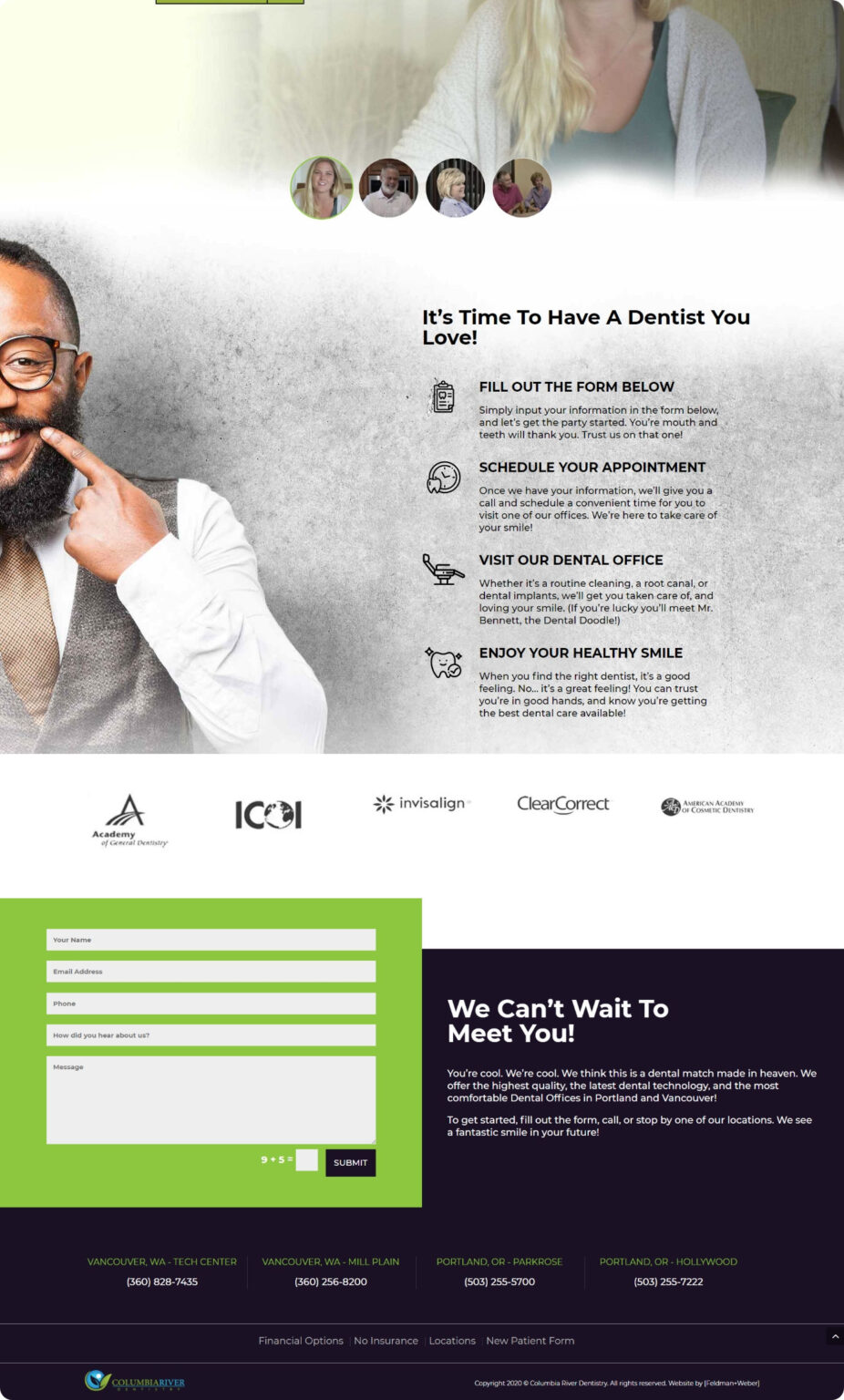 Columbia River Dentistry Website Design