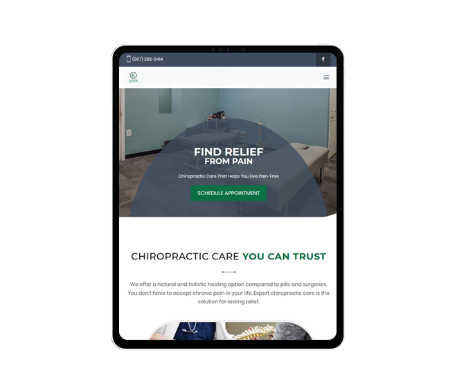 Koob Chiropractic Website Mockup