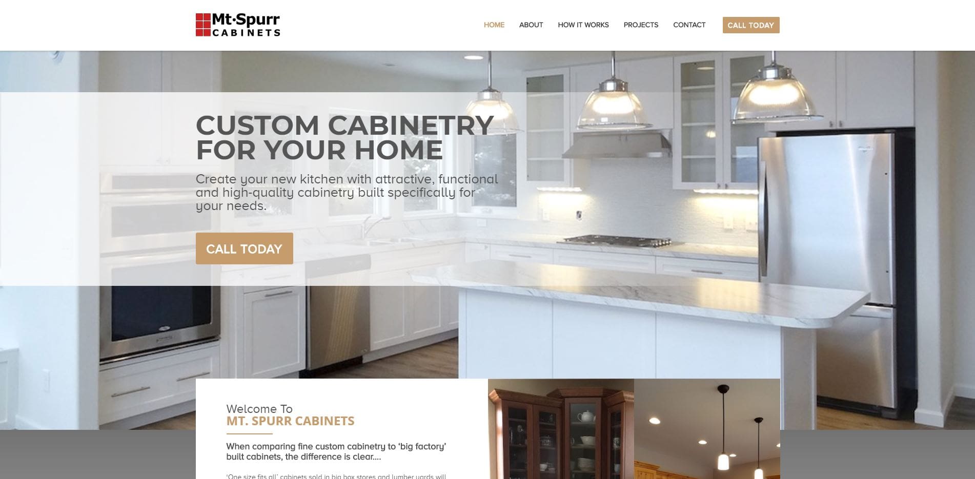Mt. Spurr Cabinets Website Design