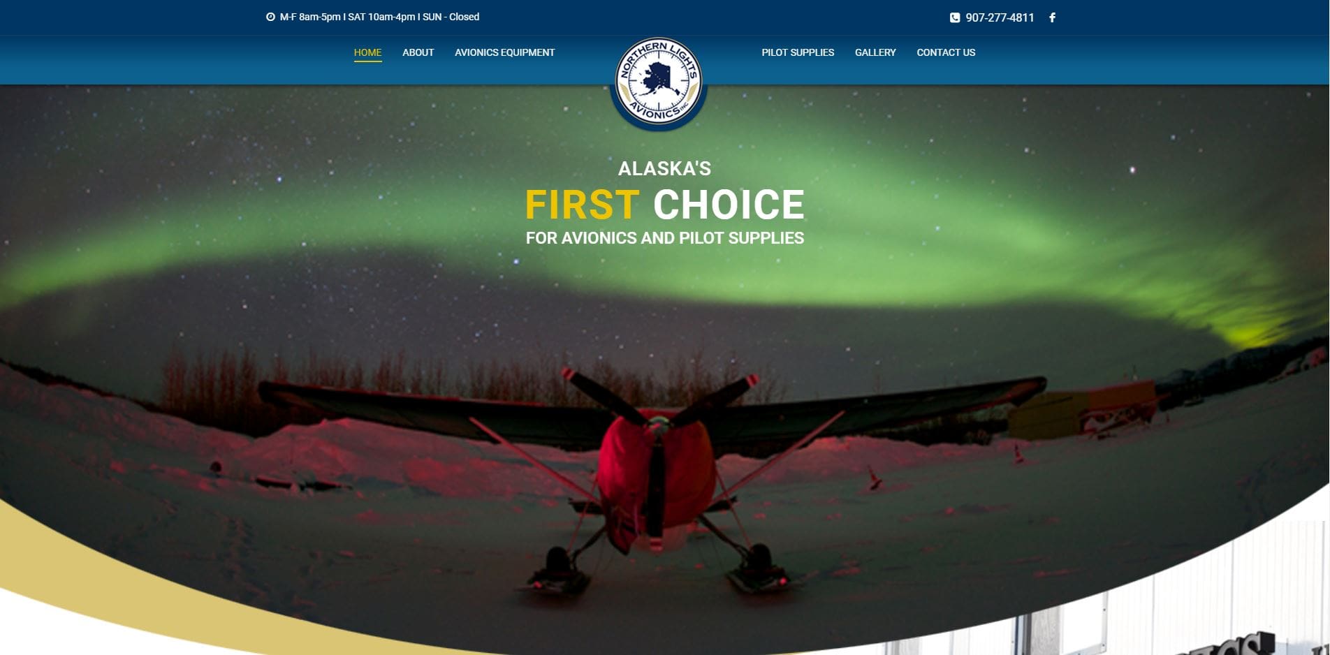 Northern Lights Avionics Website Design Mockup