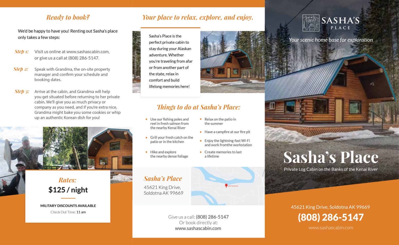 Sasha's Place Graphic Design Brochure - Outside
