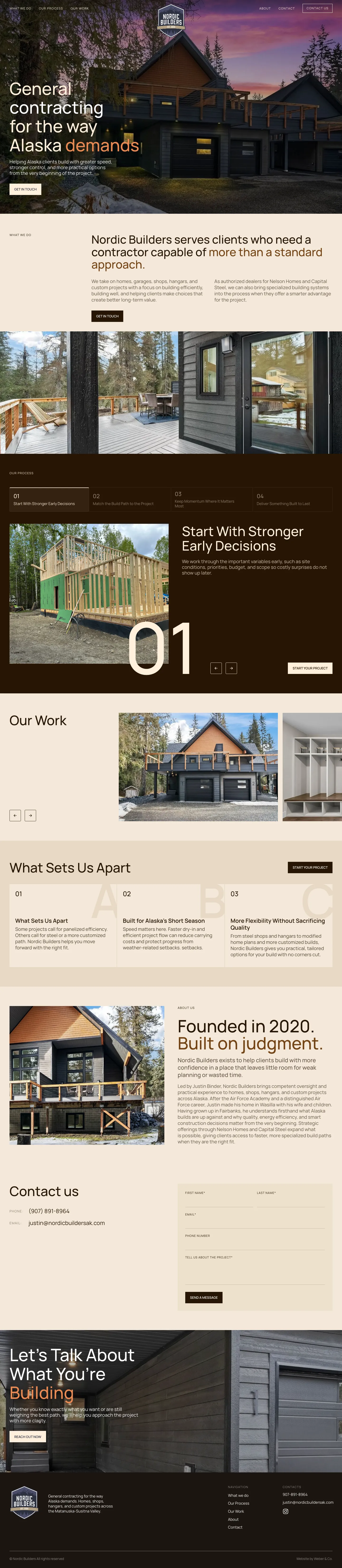 Nordic Builders website screenshot