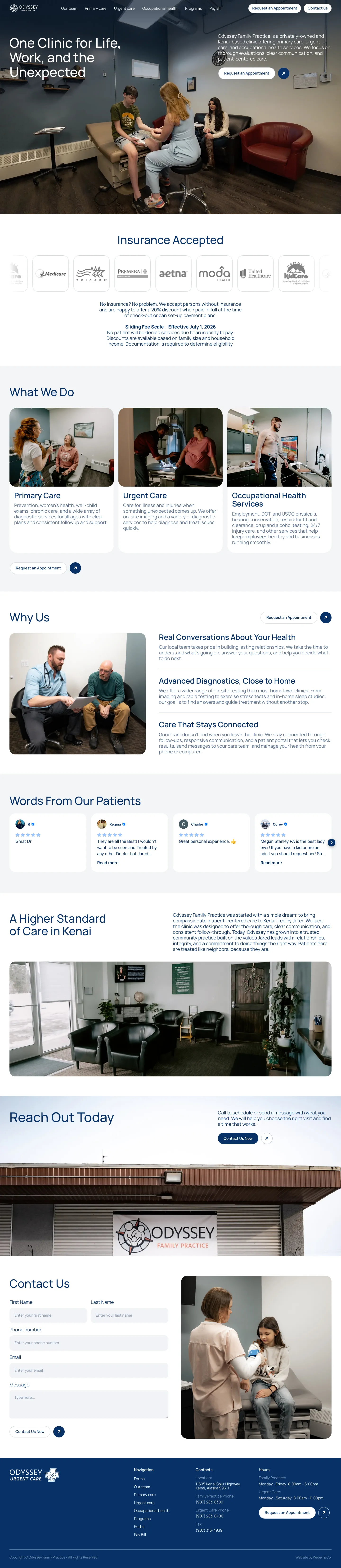 Odyssey Family Practice website screenshot