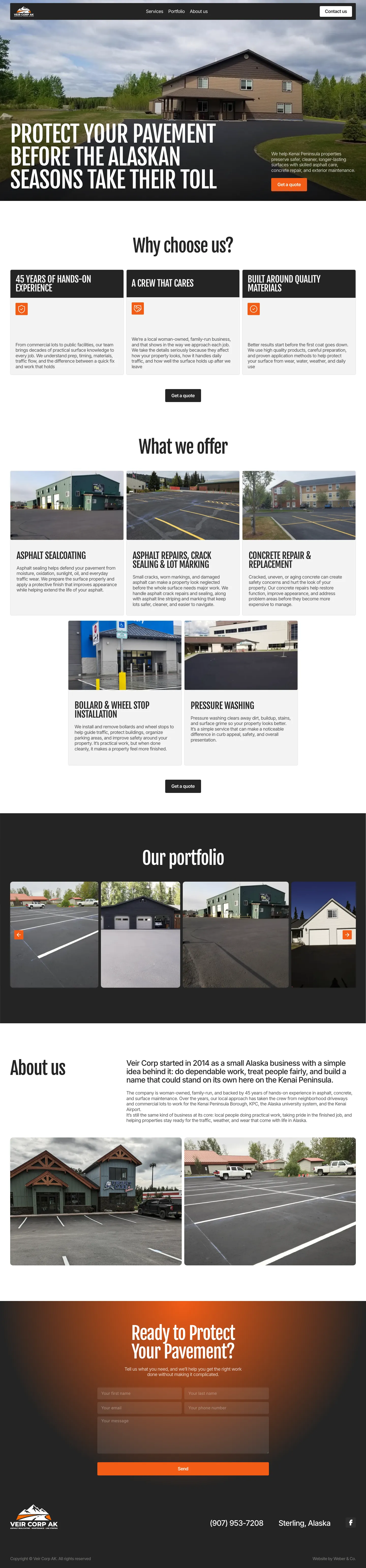Veir Corp AK website screenshot